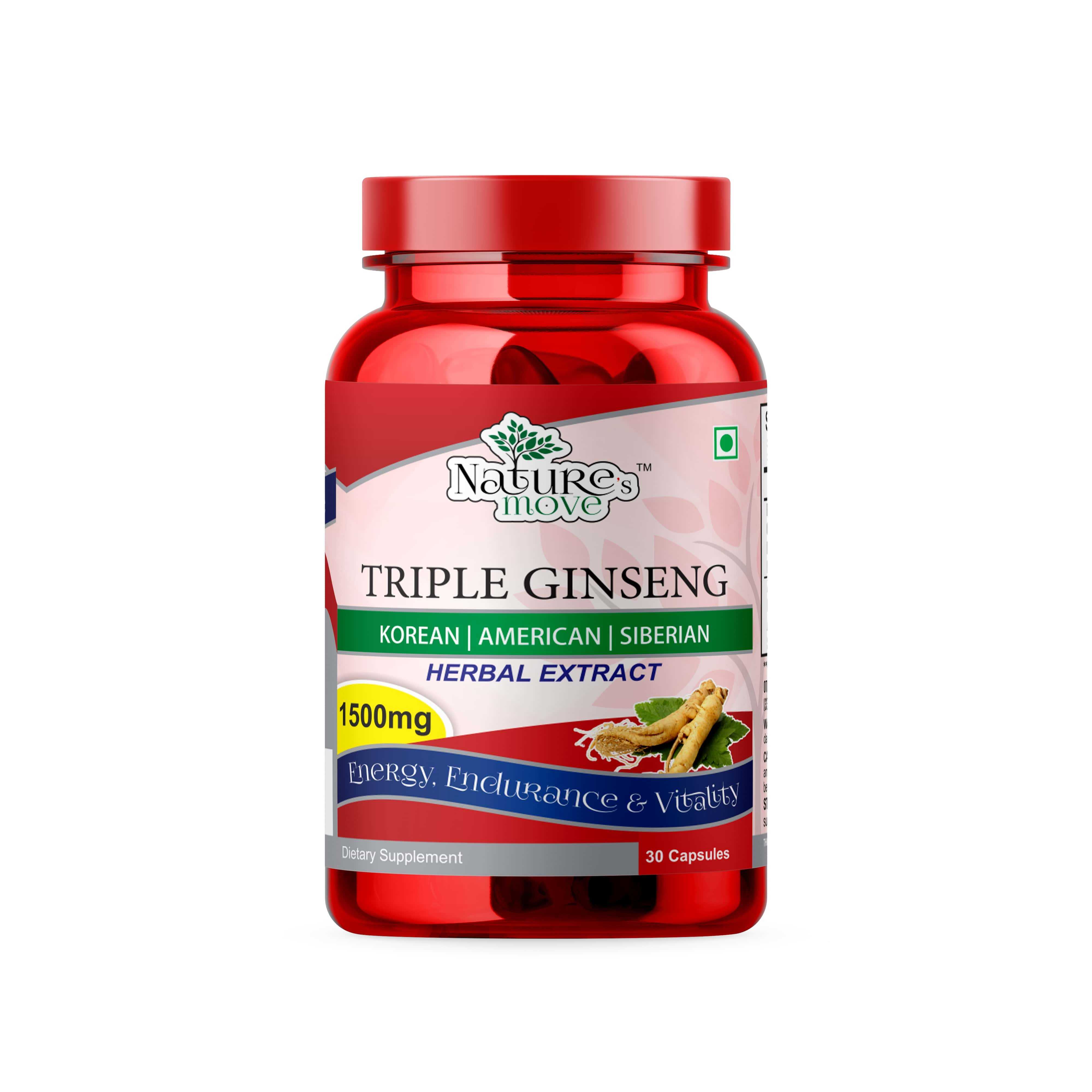 Triple Ginseng 1500mg 30 Capsules